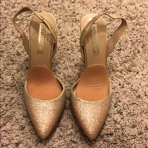 BCBG MAXAZRIA koda heels champagne glittler ombre